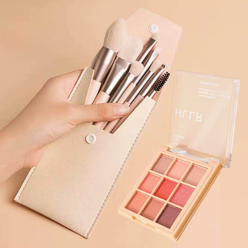 Brush, set, storage system, eye shadow, 8 pieces, full set, for beginners, 8 pieces