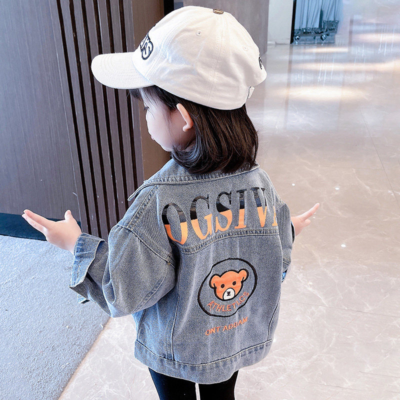 Girl Autumn Clothing Fashion Denim Jacket 2022 New Foreign Pie Children Baby Spring Autumn Trendy Casual Child Clothing Blouse