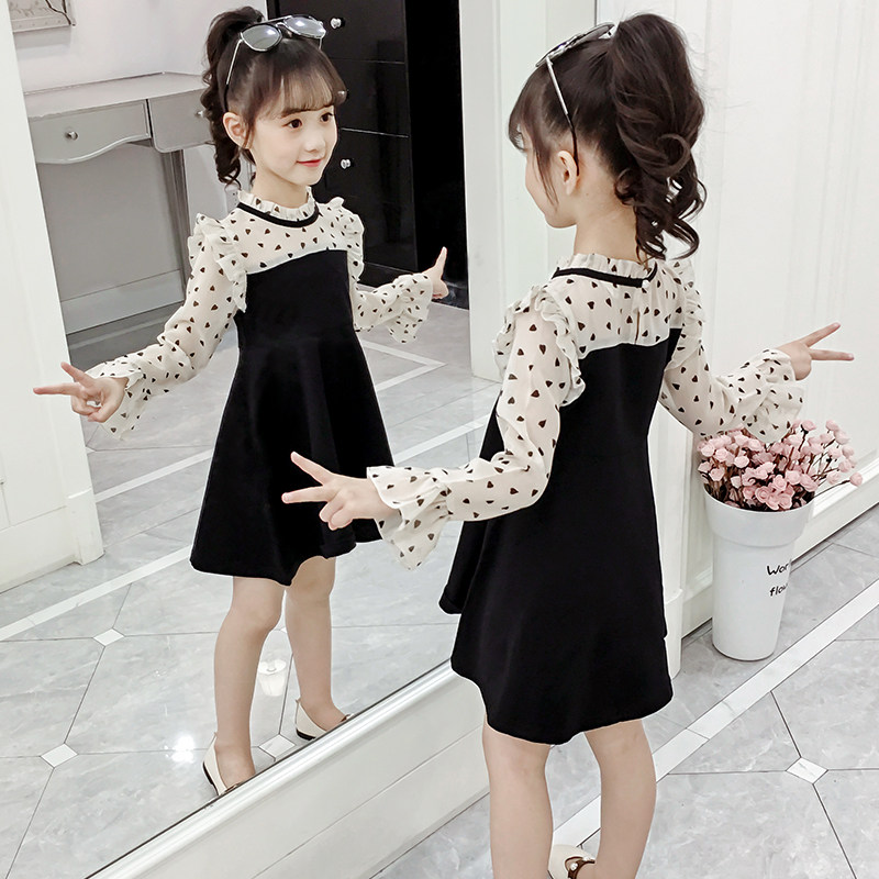 Girl Foreign Dress Spring Dress 2022 New Foreign Pie Children Long Sleeve Princess Dress Summer Little Girl Trendy Youngdress