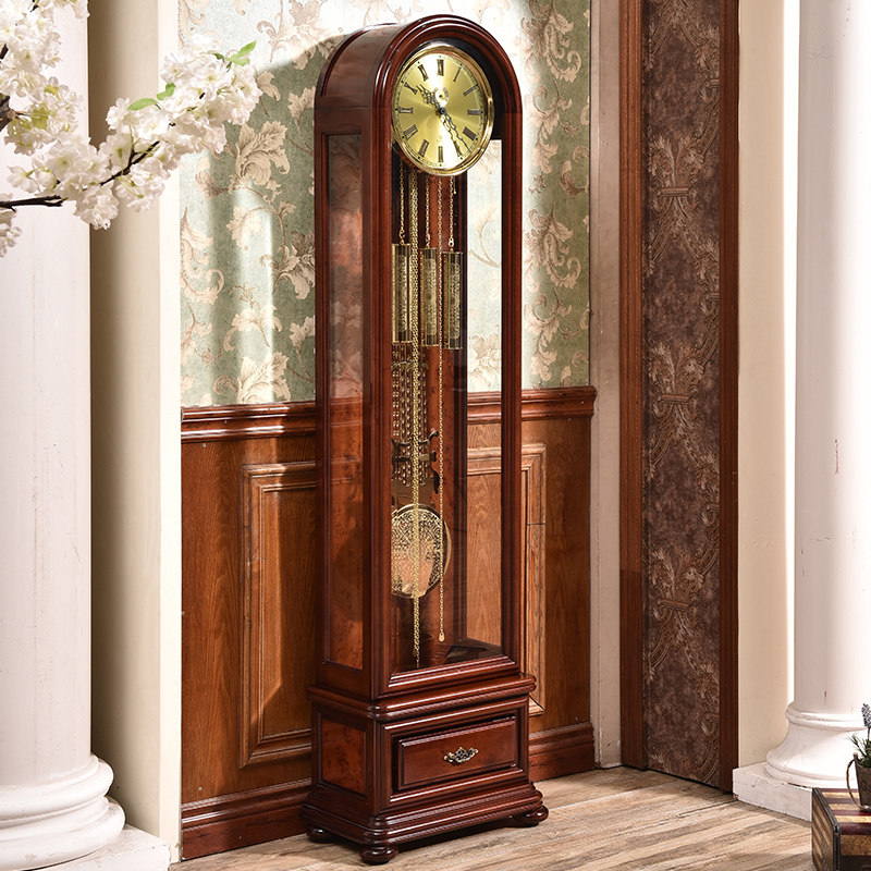 German Hermler's new Chinese style retro-landing bell European style living room home base bell standing clock American Grand pendulum clock-Taobao