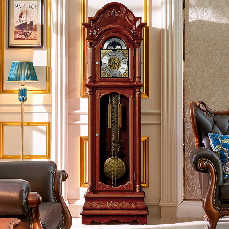 German Hermler New Chinese Style Landing Bell European Style Living Room Villa Big Seat Bell Retro American Vertical Pendulum Clock Machinery-Taobao