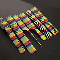 Rainbow Comb Hairdresser Graffiti Stripe Rainbow Comb Hairdressage Shop Beauty Hair Comb Hairdresser Comb Tips Tail