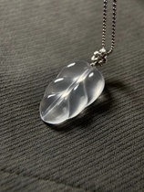 Natural Jade Jade Light Russian Glass Luxurious Inlay Pendant Necklace