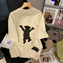 Overtest version we11done Small bear design sensation Little crowding short sleeve T-shirt female summer loose Korean version pure cotton fashion blouse