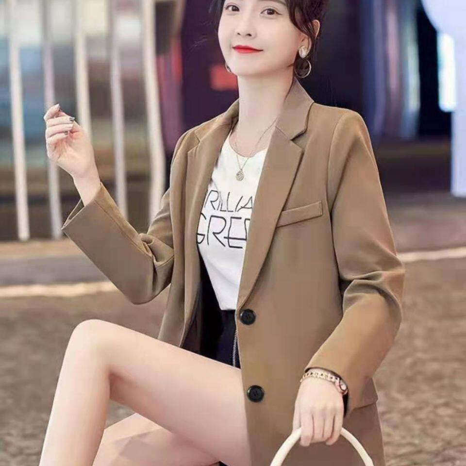 Small suit woman jacket 2021 spring autumn new 100 hitch suit jacket Korean version small