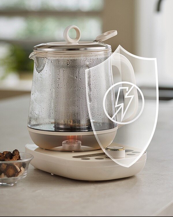 Керамический электрочайник 山姆代购卡梭ih养生壶ke-8031磁感立体加热多功能茶水玻璃壶保温 Caso prodesign