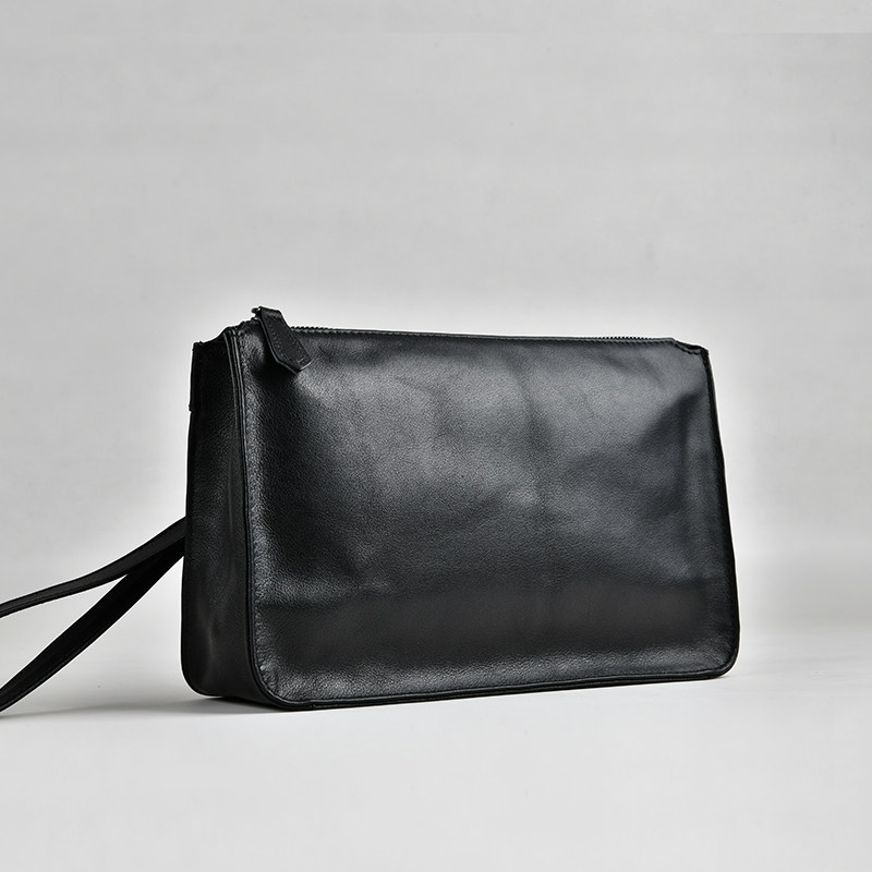 Men's handbag new genuine leather envelope Baotou layer Bull Peel Large Capacity Casual Hand Grip Bag Pure soft leather handbag with bag-Taobao