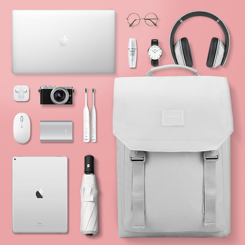 Mahoo Computer Bag Female Large Capacity Double Shoulder Small Crowdfashion Junior High School College Student School Bag Ins Wind Minimalist Bag Men