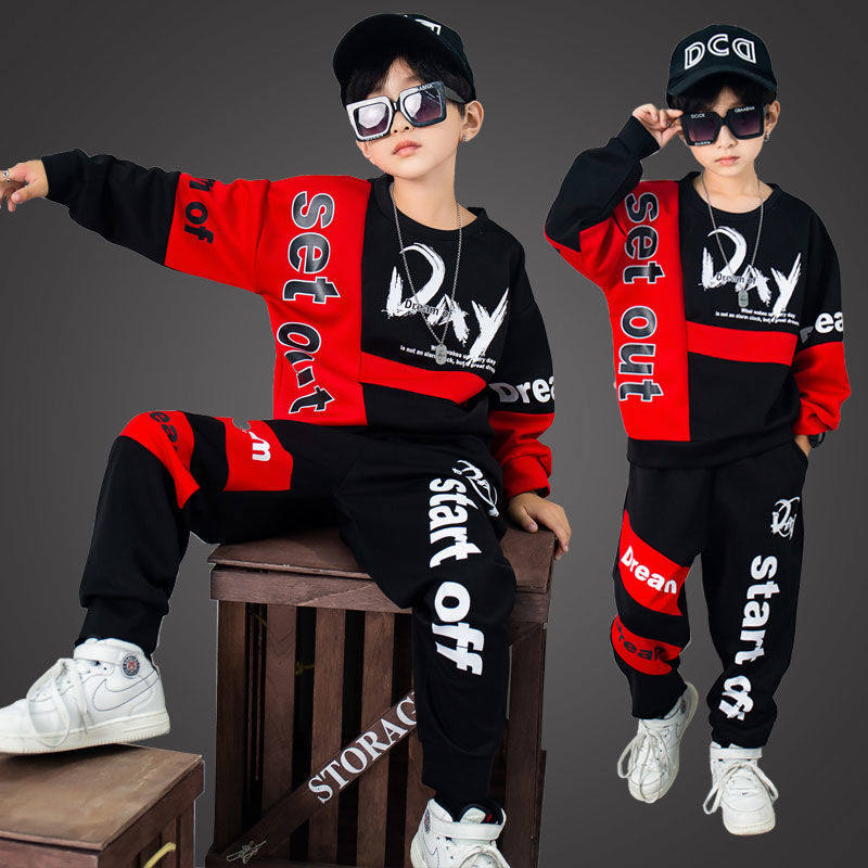 National tide Li Ning joint children's clothing boy suit spring and autumn 2022 new children's Western style sweater in the big boy handsome