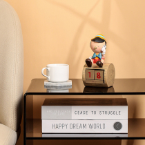 Light luxury ornaments Pinocchio office desktop bedroom restaurant creative art ornaments porch perpetual calendar storage accessories