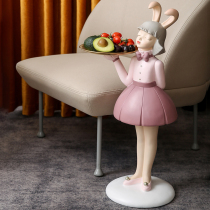 Genuine rabbit girl harvest doorman light luxury high-end ornaments Landing home living room decoration housewarming gifts