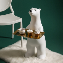 Light luxury ornaments creative polar bear storage home porch wine cabinet TV cabinet ornaments soft decoration gifts