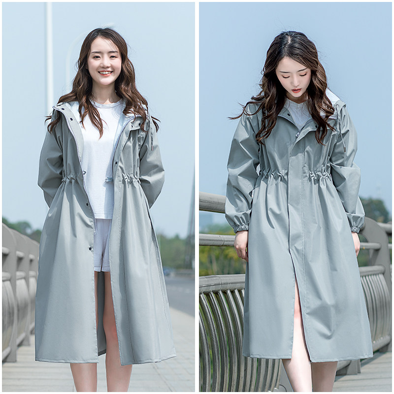Fashionable raincoat women's slim waist adult outdoor one-piece single male anti-storm rain cape long full-body raincoat