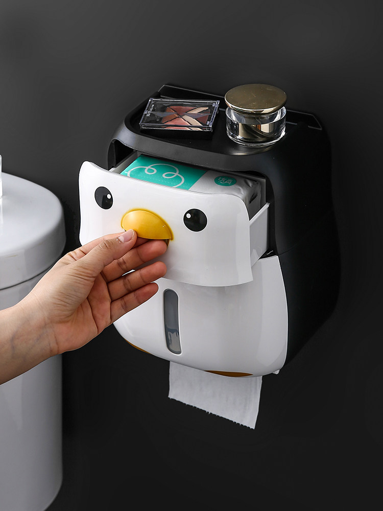 Creative Cute Waterproof Paper Box Shelve Toilet Makeup Room Toilet Paper Rack Extractable Toilet Paper Towel Box Free of perforated Home