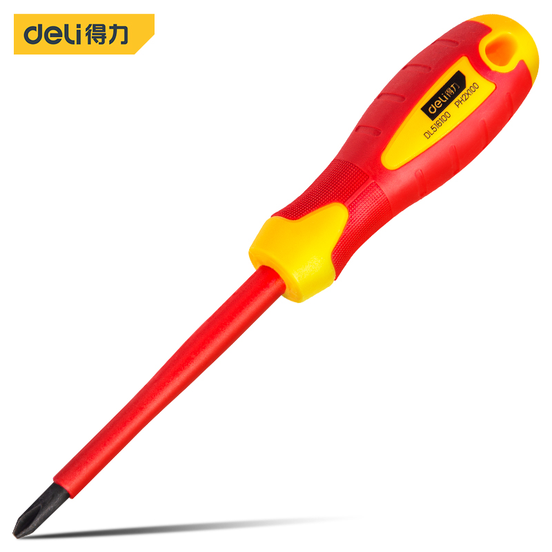 Deli insulated Phillips screwdriver small screwdriver super hard industrial grade resistant plum blossom tool screwdriver screwdriver