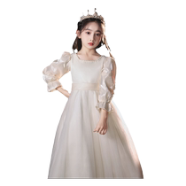 Childrens birthday dress light luxury niche high-end host piano performance dress flower girl wedding little girl princess dress