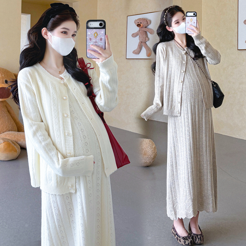 Maternity Dress Autumn 2026 New Style Long Dress for Pregnant Women, High-End Autumn and Winter Elegant Slim-Fit Tank Dress for Autumn Maternity Dress Autumn 2026 New Style Long Dress for Pregnant Women, High-End Autumn and Winter Elegant Slim-Fit Tank Dress for Autumn