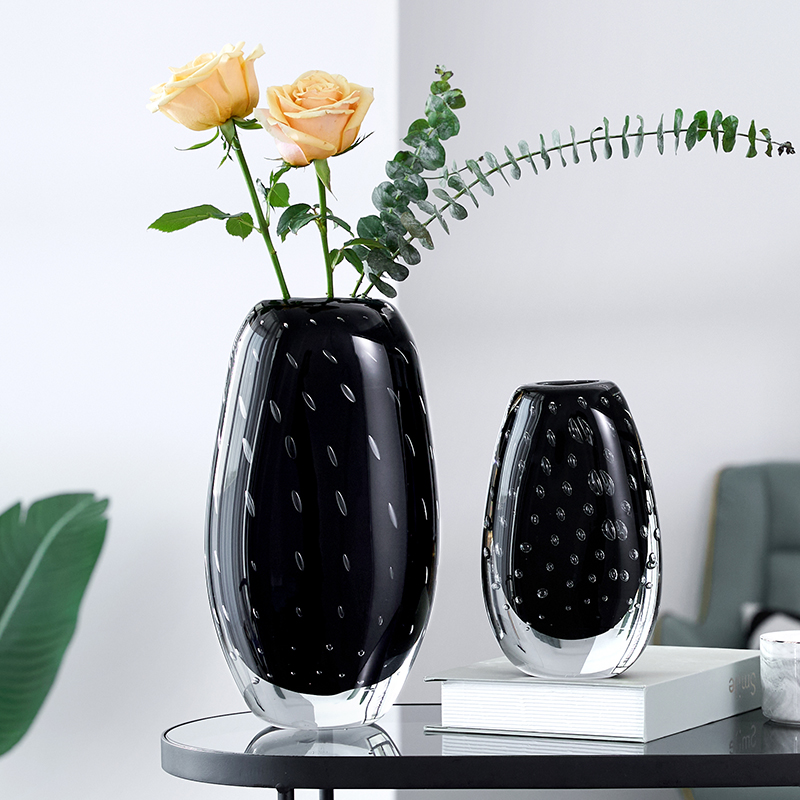 Light luxury simple creative glass vase glass craft model room soft decoration living room dining table porch flower arrangement