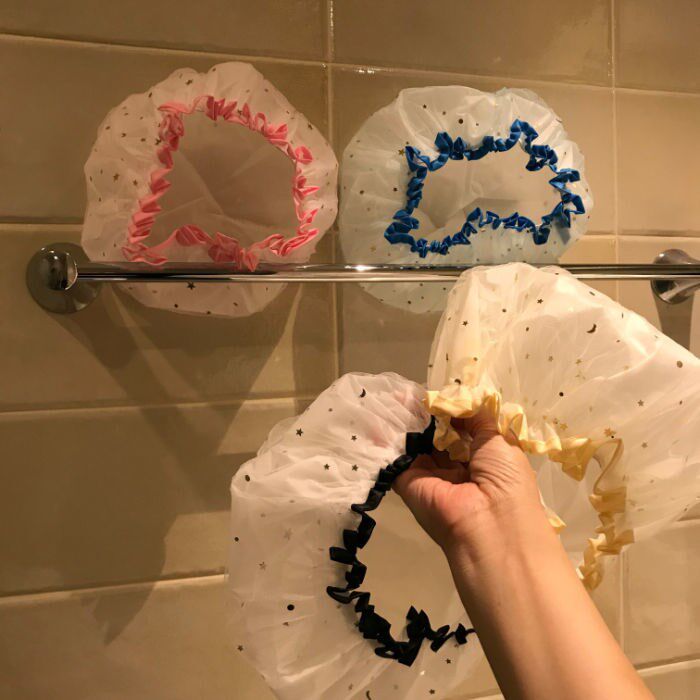 Thickened shower cap waterproof shower cap shower double head cap kitchen anti-fume hat ladies bath wig