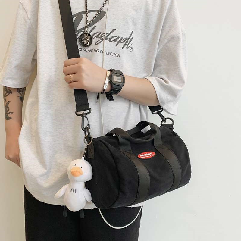 Skew Satchel Bag Men's Hand Single Shoulder Silo Bag 2021 New Trend Light Large Capacity Canvas Sports Fitness Women's Bag