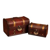 2 PCS Wooden storage box retro ming qingDynasty Style Loc