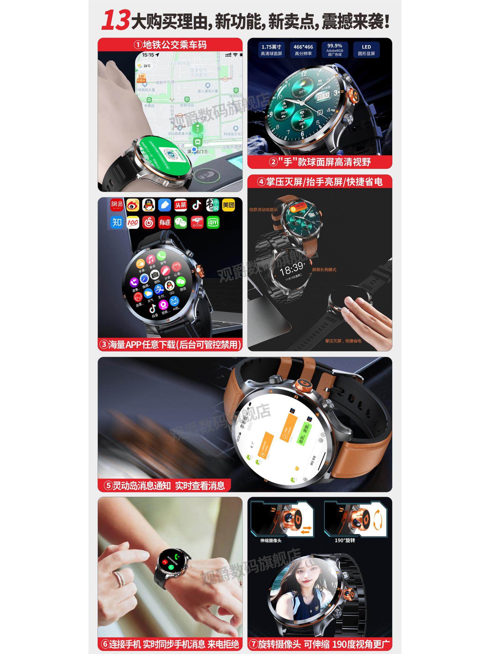 2025 New 5g Smart Watch with Sim Card for Internet Access, Can Download Apps, Heart Rate, Blood Pressure, Blood Oxygen, Sports, Gps Navigation, Multifunctional Adult Men's Watch, Suitable for Middle and High School Students, Bracelet Phone Watch