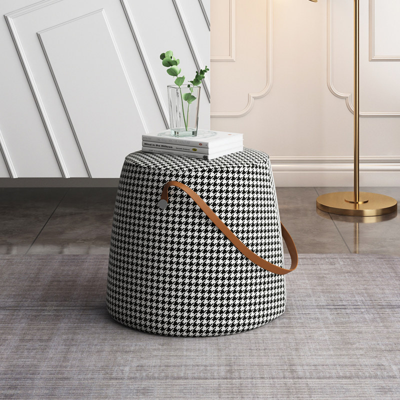 Nordic Makeup Small Stool Change Shoes Stool Round Stool Living-room Cloth sofa stool Stool Home Doorway Sitting Pier Short Stool