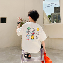 Boy short sleeve T-shirt 2022 Summer new Child thin Tide Card Handsome with large child Compassionate Half Sleeve Blouse