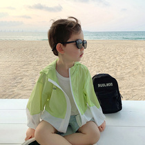 Boy air conditioning Shirt children sports Even cap light sweatshirt jacket Summer mens baby breathable anti-mosquito sunscreen