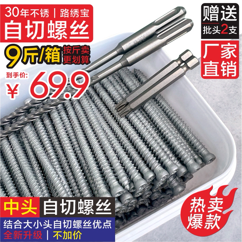 410 Stainless Steel German-Style Self-Tapping Screws, Luxubao Concrete Cement Screws, Torx Slot Screws for Door and Window Installation