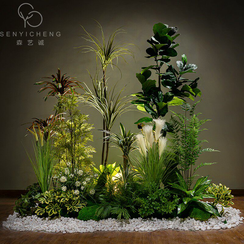 Senyi Cheng Large Emulation Plant Landscaping Bionic Green Planting Potted Plant Fake Tree Indoor Landscape Bonsai Combination Pendulum-Taobao