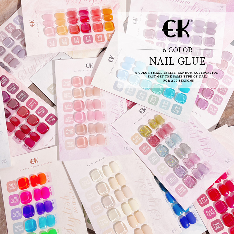2022 new EK6 color small set nail polish glue phototherapy ice through set nail shop dedicated high-end broken diamonds