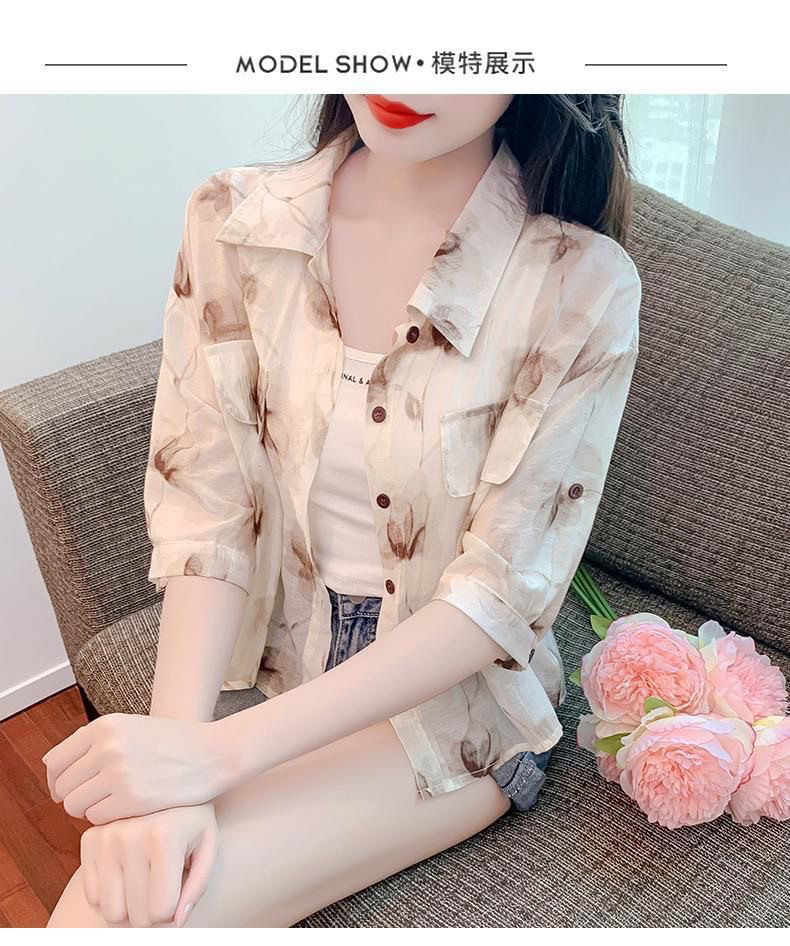 Летний тонкий кардиган, короткая рубашка, городской стиль, воротник поло 