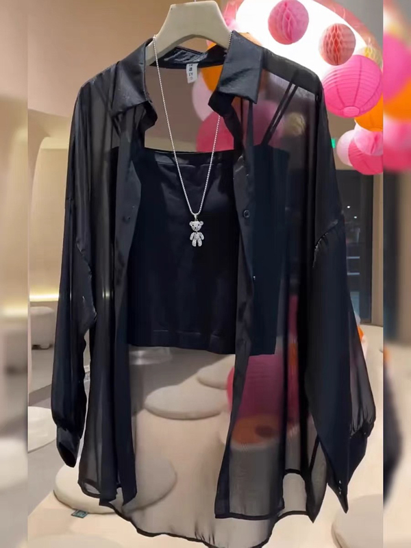 2026 New Sun Protection Clothing Pearlescent Yarn Ice-Feel Ultra-Smooth Shirt Top Women's Summer Loose Cardigan Jacket