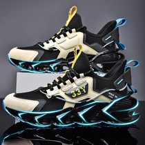 Knife Blade Shoes Men Fly Weaselwear Mesh Shoes Breathable Running Shoes 2022 Summer Shock Absorbing Sports Casual Big Code Mens Wave Shoes