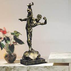 Bruce Lee Character Sculpture Model Office Bedroom Room Desktop Decoration Creative Home Decor Gift