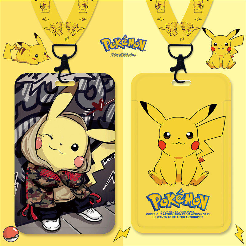 Student Campus Canteen Card Bus Tube sleeve Working papers Cartoon with hanging ropes hanging neck Access control ins Teenage Girl Tide Couples Goat City Pass Cutting Sleeve Meal Card Chest Card Customize i-Taobao