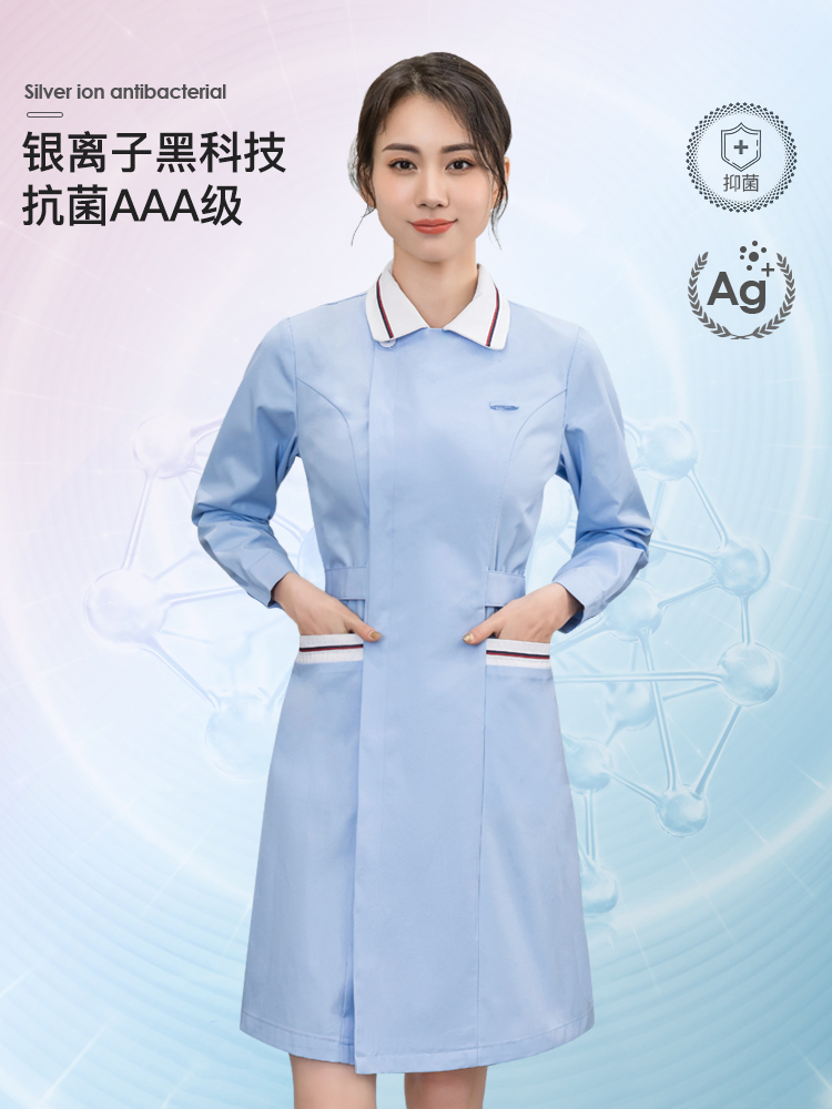 Nurse uniform long-sleeved women's short-sleeved long doll collar slim-fit oral and dental medical uniform medical beauty salon overalls