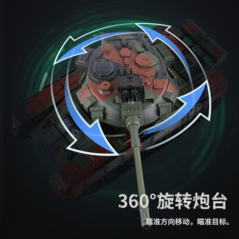 Large Remote Control Tank That Can Fire and Launch Battles, Armored Four-Wheel Drive Children's Rechargeable Electric Off-Road Car Toy for Boys