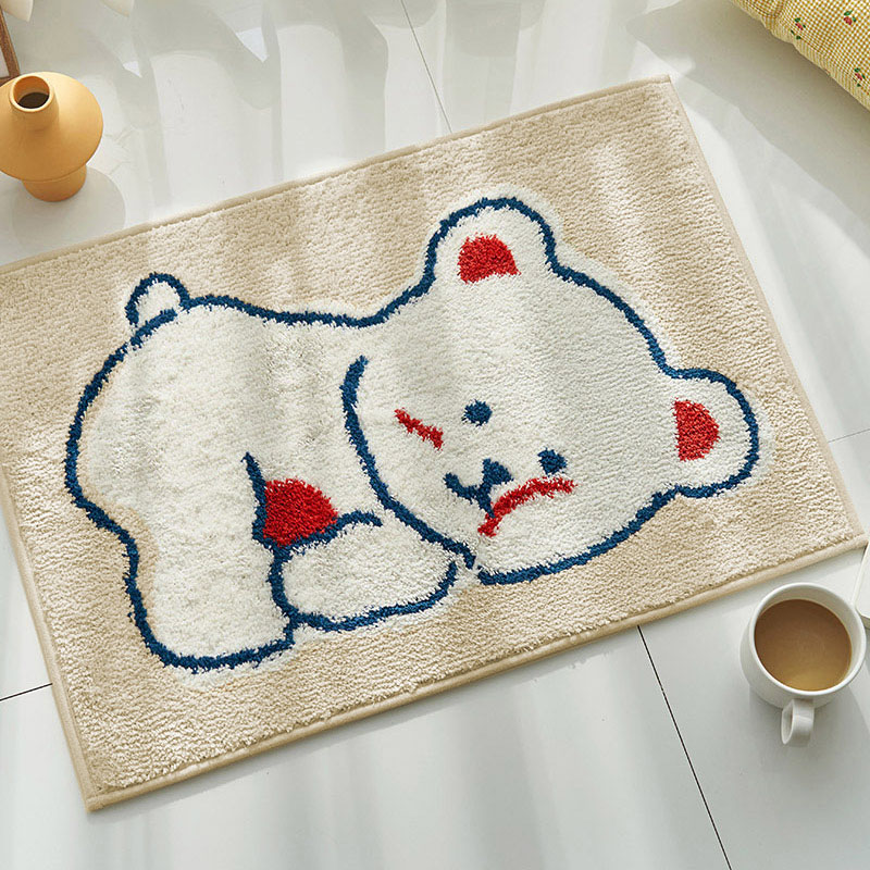 should rug cute cartoon Japan-ROK small bear pattern bedroom living room bedside living room tea table folk sleeping carpets