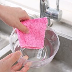 Large Natural Bamboo Qianwei Dishwashing Cloth Bamboo Stick Dimensional Bamboo Charcoal Non-Stick Oil Easy to Clean Kitchen Special Rag Non-Stick Oil