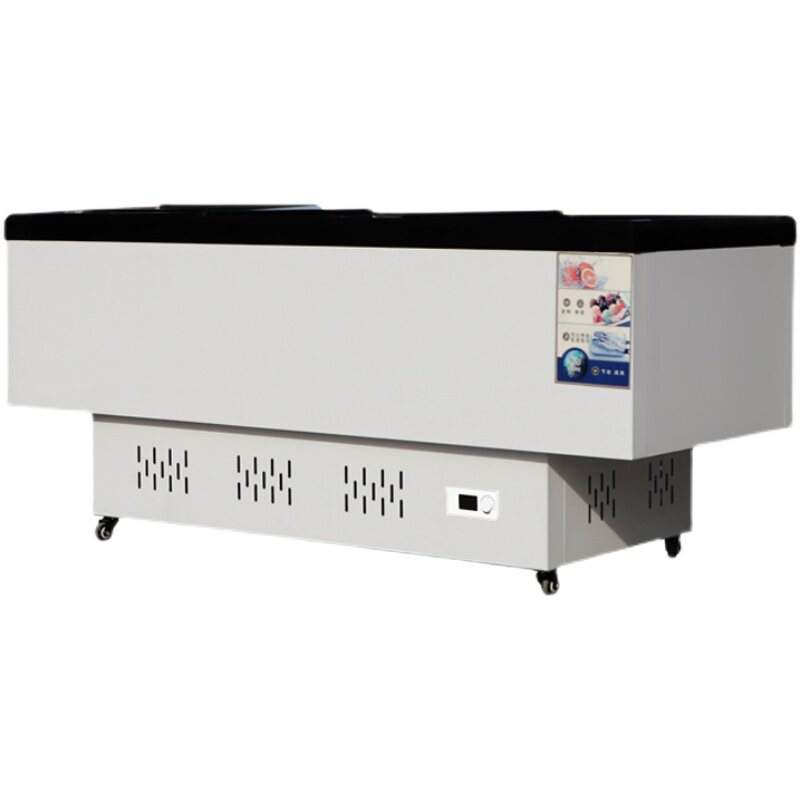 Horizontal Freezer Commercial Refrigerated Display Cabinet Horizontal Island Cabinet Freezer Refrigerator Refrigerator Freezer Glass Door Fresh-keeping Cabinet