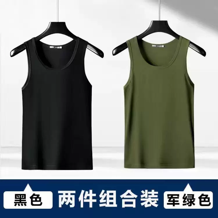 Летняя тонкая шелковая футболка с круглым воротом без рукавов, slim fit