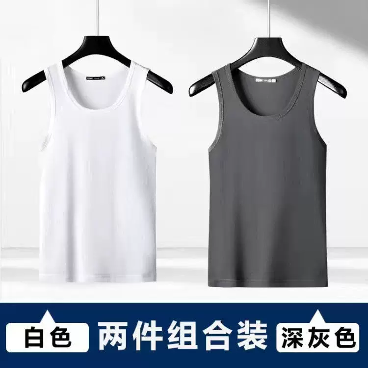 Летняя тонкая шелковая футболка с круглым воротом без рукавов, slim fit
