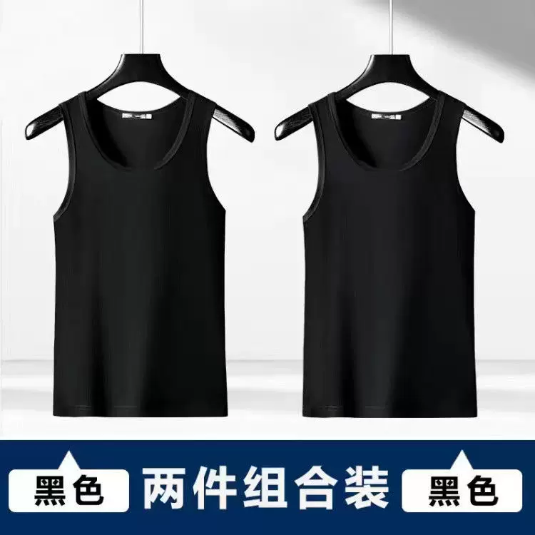 Летняя тонкая шелковая футболка с круглым воротом без рукавов, slim fit