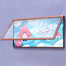 Outdoor ordering wood grain hydraulic hanging wall publicity bar Public bulletin board Window Bar Billboard Bulletin Board Bulletin Board Campus Info Bar