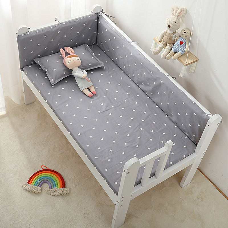 One-piece pure cotton anticollision crib bed circumference splicing bed baby children's bed circumference stop cloth can be removed for four seasons universal