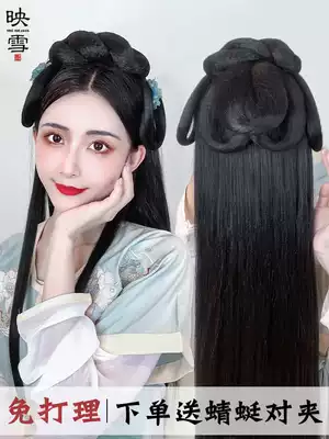 Ancient style Hanfu wig one-piece lazy hair band female costume modeling hand handicapped party universal hair bun pad hair full headgear