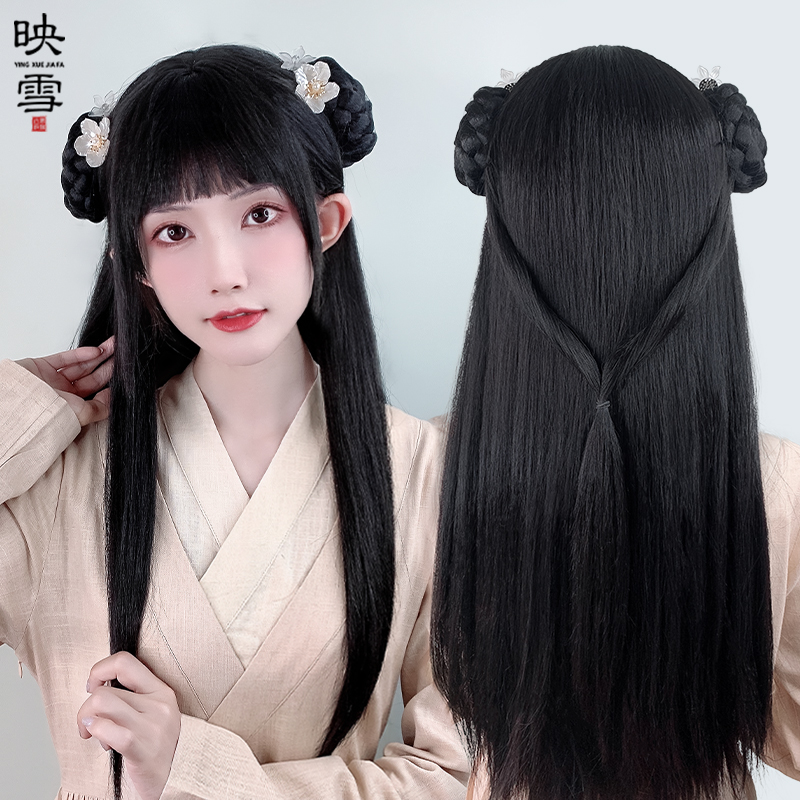 Ancient costume Chinese costume wig one-piece styling antique bun lazy handcontract hand residual versatile hairstyle antique full headgear