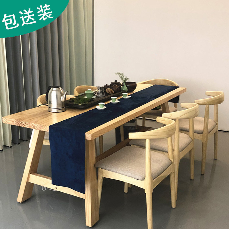 Solid wood tea table tea table log color pastoral style modern minimalist home drinking tea table tea table new Chinese tea table